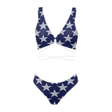 big star print 2 Cross String Bikini Set (Model S29) - Objet D'Art