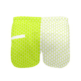 neon green hex white print 5 Men's Swim Trunks with Zipper Pocket (Model L71) - Objet D'Art