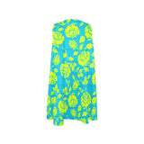 neon green blue greek key print 2 Sleeveless A-Line Pocket Dress (Model D57) - Objet D'Art