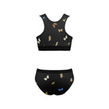 buttrfly top Women's Sports Bra Yoga Set