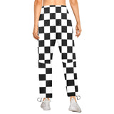 bw check print 2 Women's Quick Dry Cargo Sweatpants (Model L65) - Objet D'Art