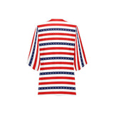 americana stars and stripes striped print 2 Women's Kimono Chiffon Cover Up (Model H51) - Objet D'Art
