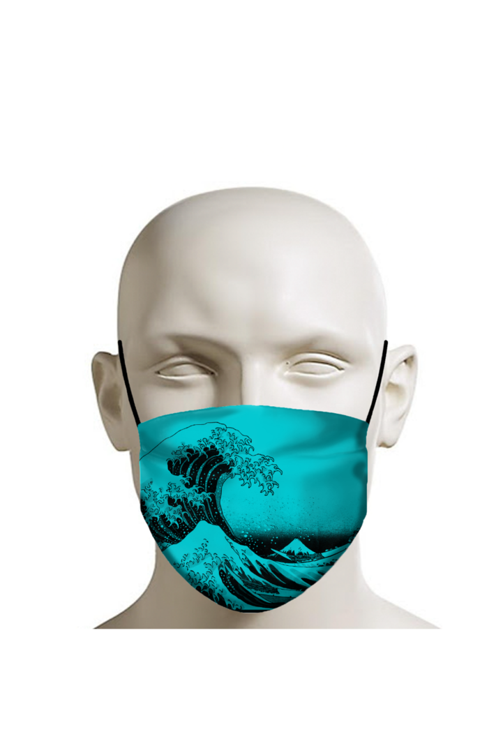 Aqua-tinted Great Wave Off Kanagawa - Objet D'Art