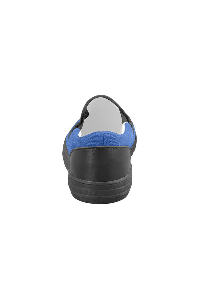 Blue Gearwork Men's Slip-on Canvas Shoes (Model 019) - Objet D'Art