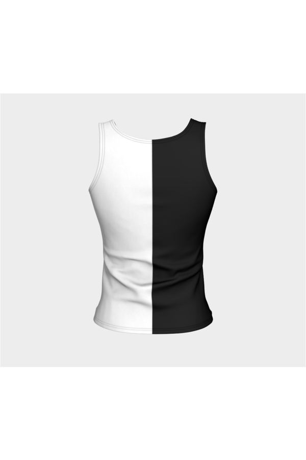 BLACK WHITE FITTED TANK TOP - Objet D'Art