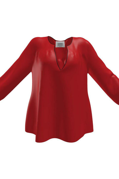 Flame Scarlet Women Blouse - Objet D'Art