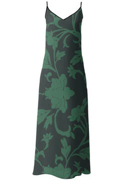 Storm Green Floral Slip Dress - Objet D'Art