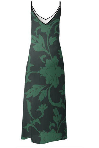 Storm Green Floral Slip Dress - Objet D'Art