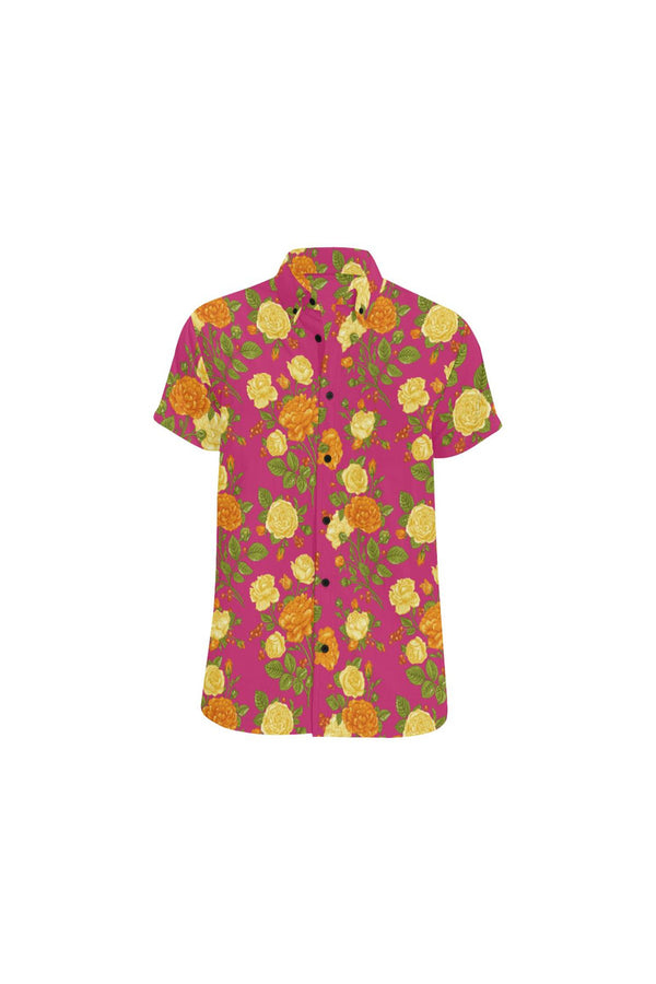 Floral Fellow Men's All Over Print Short Sleeve Shirt (Model T53) - Objet D'Art