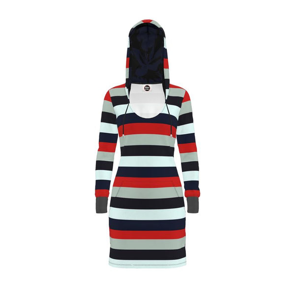 Americana Striped Hoodie Dress - Objet D'Art