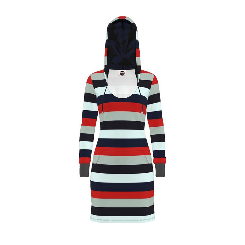 Americana Striped Hoodie Dress - Objet D'Art
