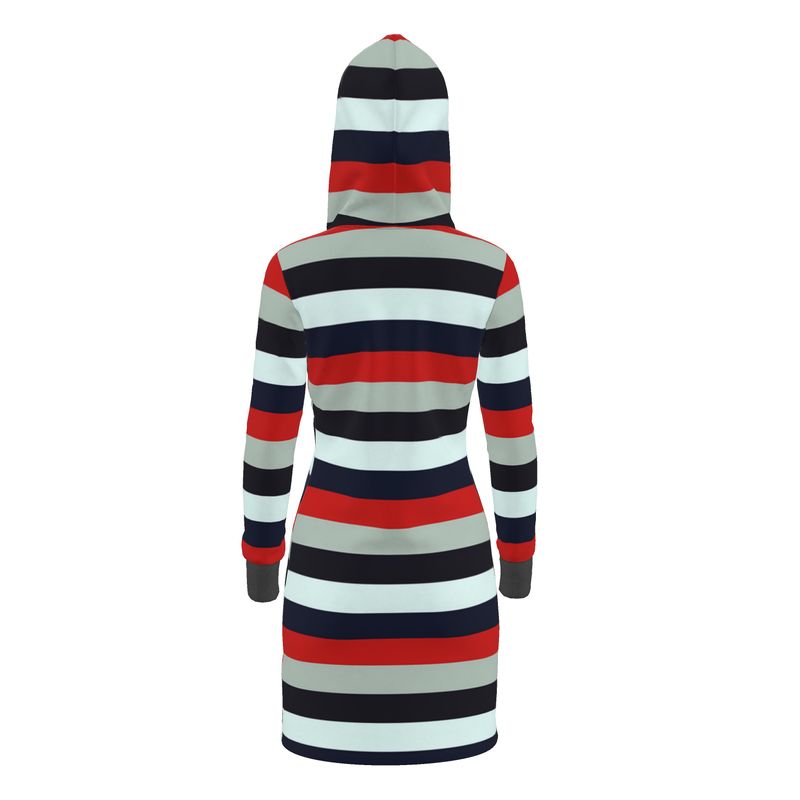 Americana Striped Hoodie Dress - Objet D'Art