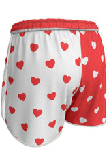 Two-tone Heart Print Women's Running Shorts - Objet D'Art