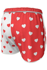 Two-tone Heart Print Women's Running Shorts - Objet D'Art