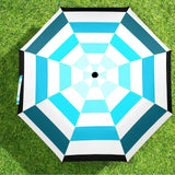 blue striped umbrella ombre Semi-Automatic Foldable Umbrella (Model U12) - Objet D'Art