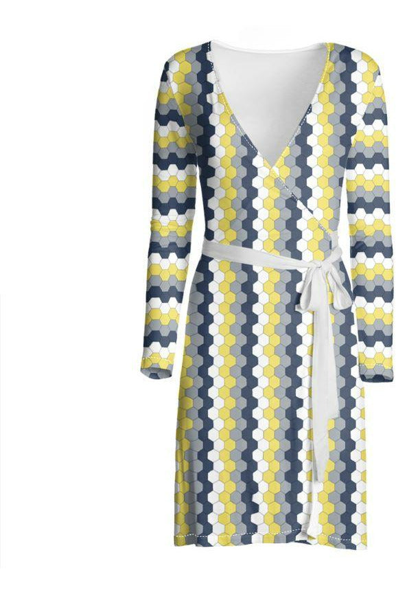 Honeycomb Wrap Dress - Objet D'Art
