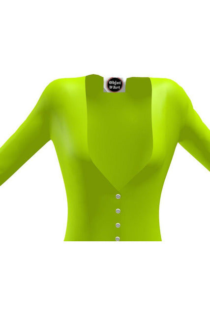 Neon Green Ladies Cardigan - Objet D'Art