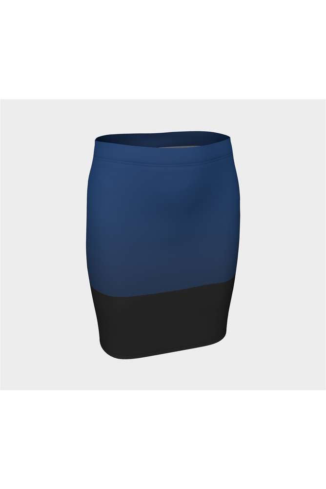 Two-Tone Blue Fitted Skirt - Objet D'Art