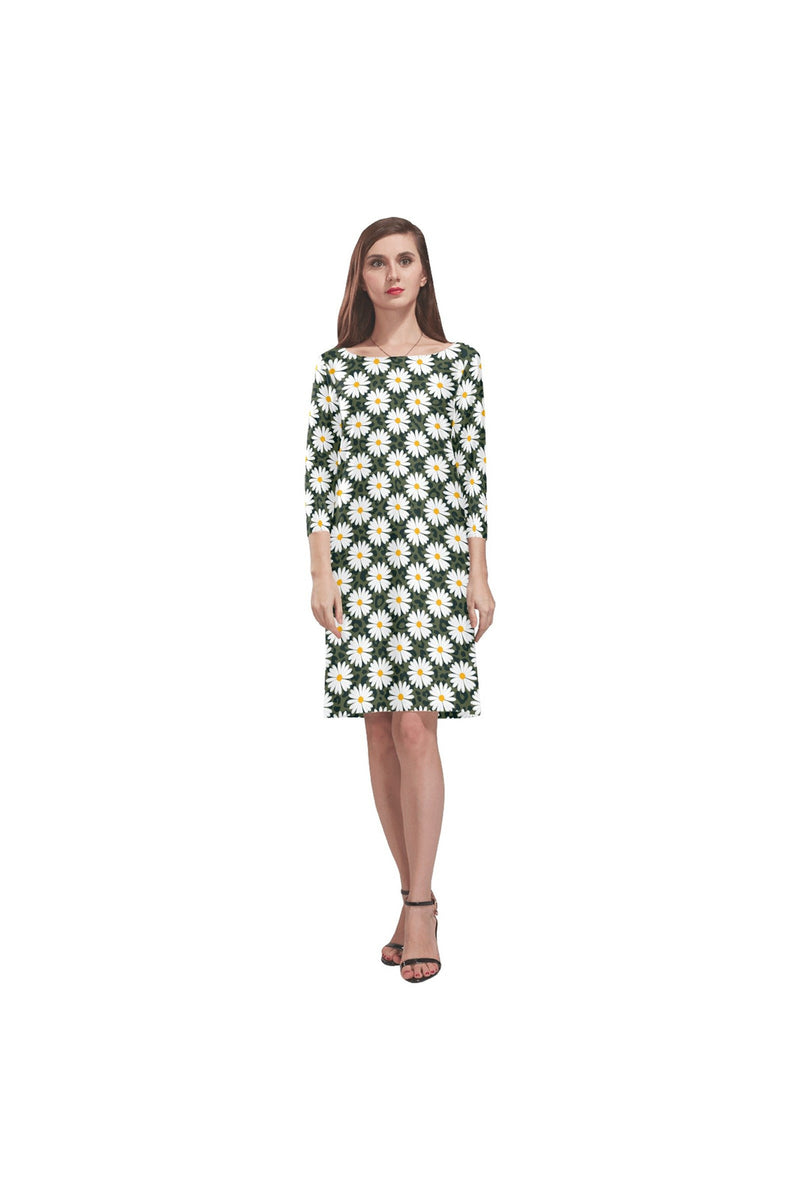 Daisy Print Rhea Loose Round Neck Dress - Objet D'Art