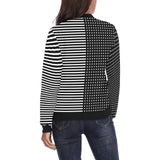 line to line print 10A All Over Print Bomber Jacket for Women (Model H36) - Objet D'Art