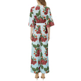 Colossa Raspberry Dolman Sleeve Belted Wide Leg Jumpsuit - Objet D'Art