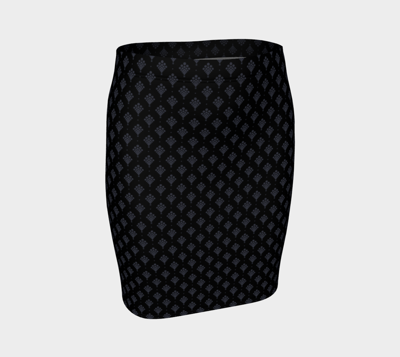 Charcoal Balloons Aloft Fitted Skirt - Objet D'Art