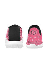 pink bandana Orion Slip-on Women's Canvas Sneakers (Model 042) - Objet D'Art