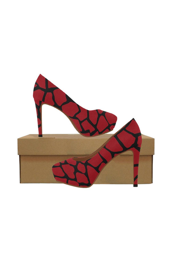 Red Brick Heels Women's High Heels (Model 044) - Objet D'Art