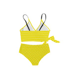sunshine polka dots Knot Side Bikini Swimsuit (Model S37) - Objet D'Art
