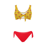 Flaming Mandala Bow Tie Front Bikini Swimsuit (Model S38) - Objet D'Art