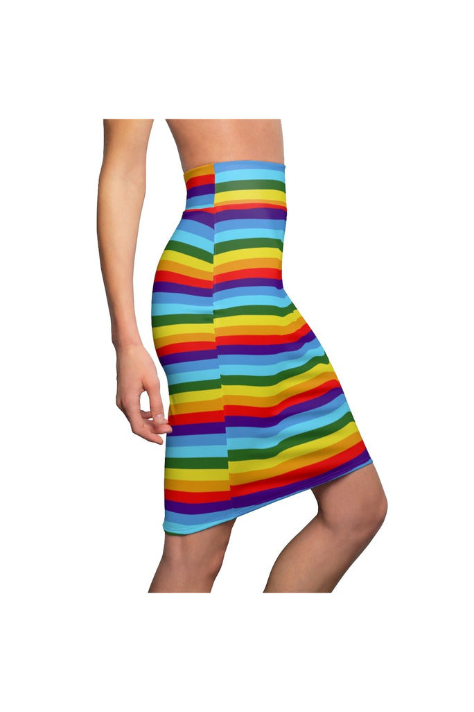 Rainbow Colored Women's Pencil Skirt - Objet D'Art