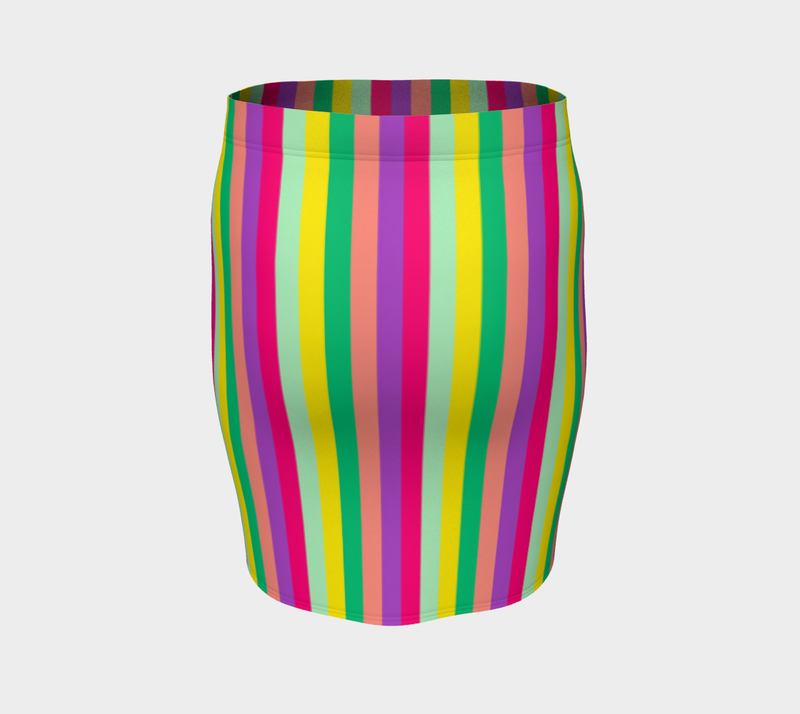 Striped Fitted Skirt - Objet D'Art