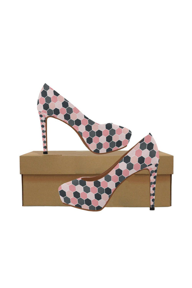 PInk Honeycomb Women's High Heels - Objet D'Art