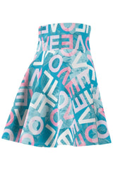 Floral Love Print Women's Skater Skirt - Objet D'Art
