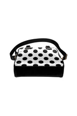 White & Black Polkadots Shoulder Handbag (Model 1634) - Objet D'Art