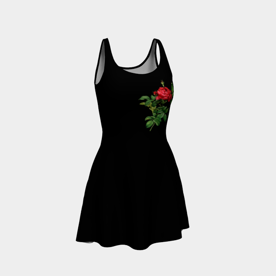 Red Rose Flare Dress - Objet D'Art