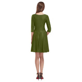 Pineapple Stem Tethys Half-Sleeve Skater Dress - Objet D'Art
