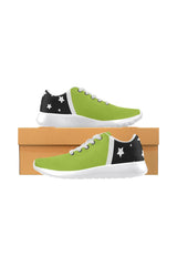 Lime & Black Stars Women’s Running Shoes (Model 020) - Objet D'Art