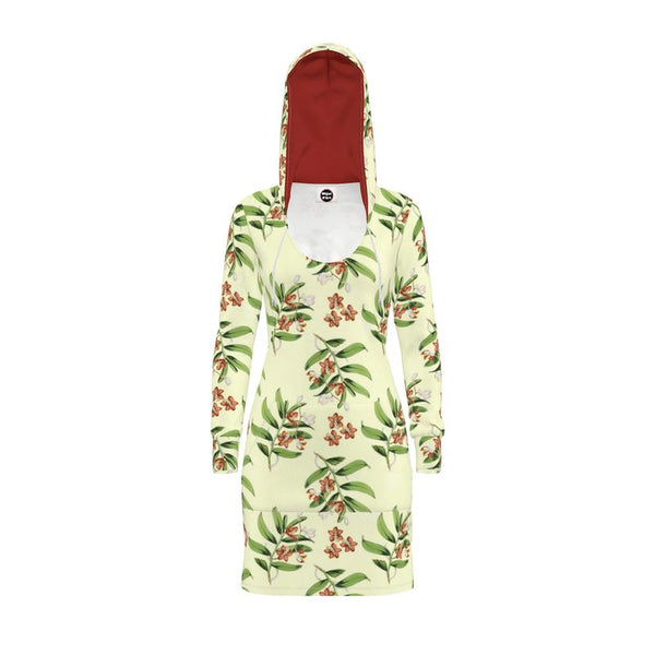 Earth Tone Floral Hoodie Dress - Objet D'Art