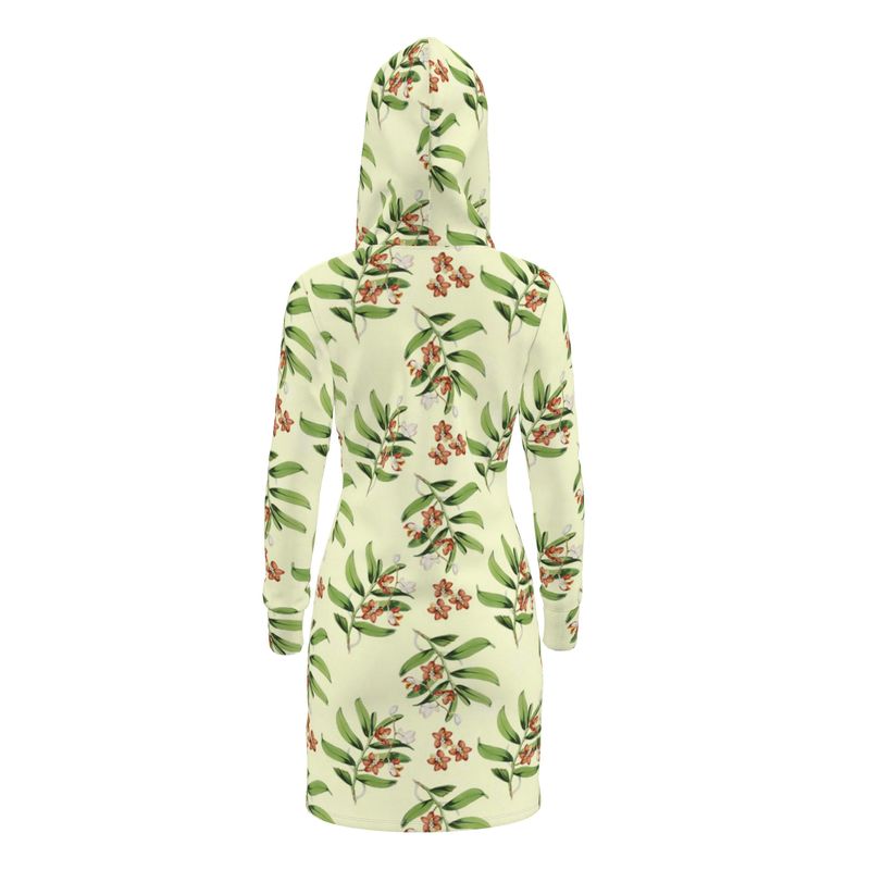 Earth Tone Floral Hoodie Dress - Objet D'Art