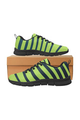 Lime Green Zebra Women's Breathable Running Shoes - Objet D'Art