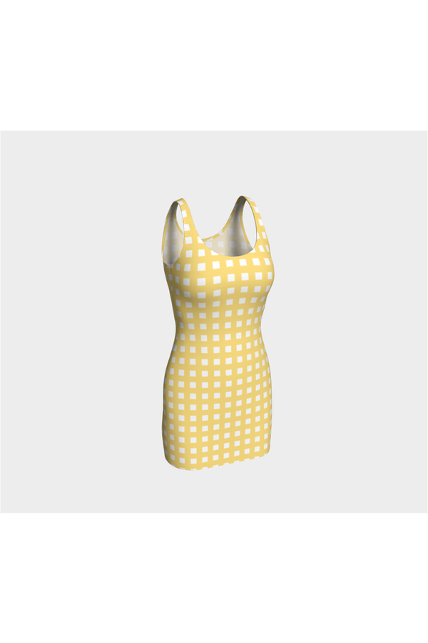 Yellow Gingham Bodycon Dress - Objet D'Art