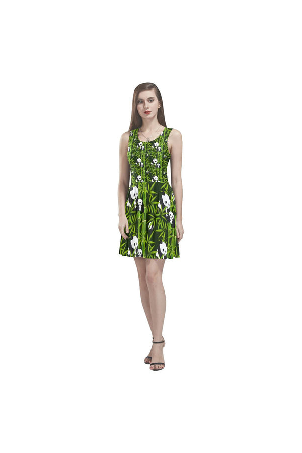 Hidden Pandas Sprouting Bamboo Thea Sleeveless Skater Dress - Objet D'Art Online Retail Store