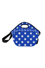 Stars On Blue Neoprene Lunch Bag/Large (Model 1669) - Objet D'Art