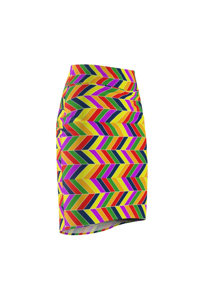 Rainbow Chevrons Women's Pencil Skirt - Objet D'Art