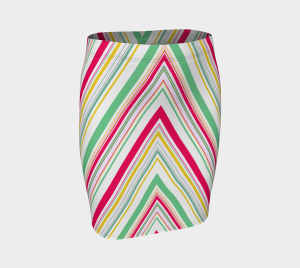 Chevron Striped Fitted Skirt - Objet D'Art