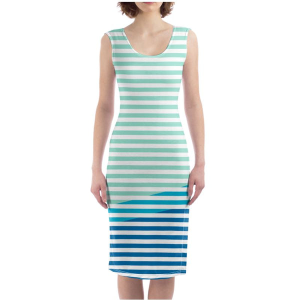 Tri-colored Bodycon Dress - Objet D'Art