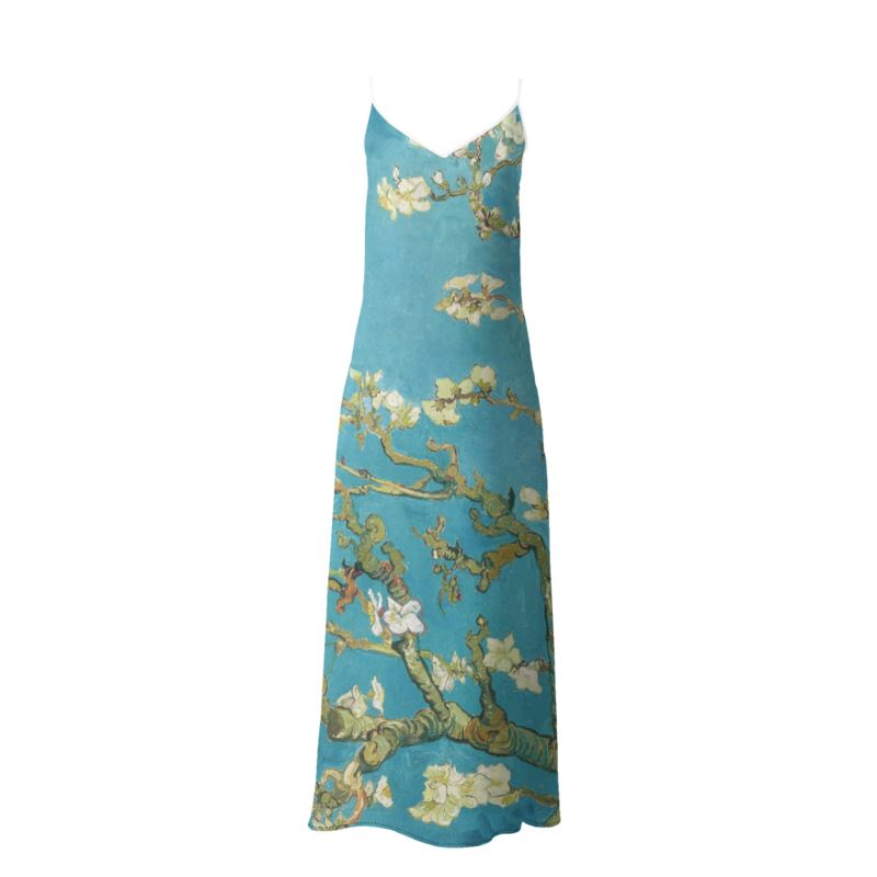 Van Gogh Almond Blossoms Slip Dress - Objet D'Art
