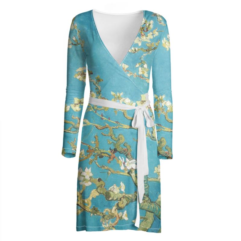 Van Gogh Almond Blossom Wrap Dress - Objet D'Art