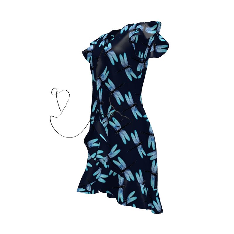 Dragonfly Print Tea Dress - Objet D'Art